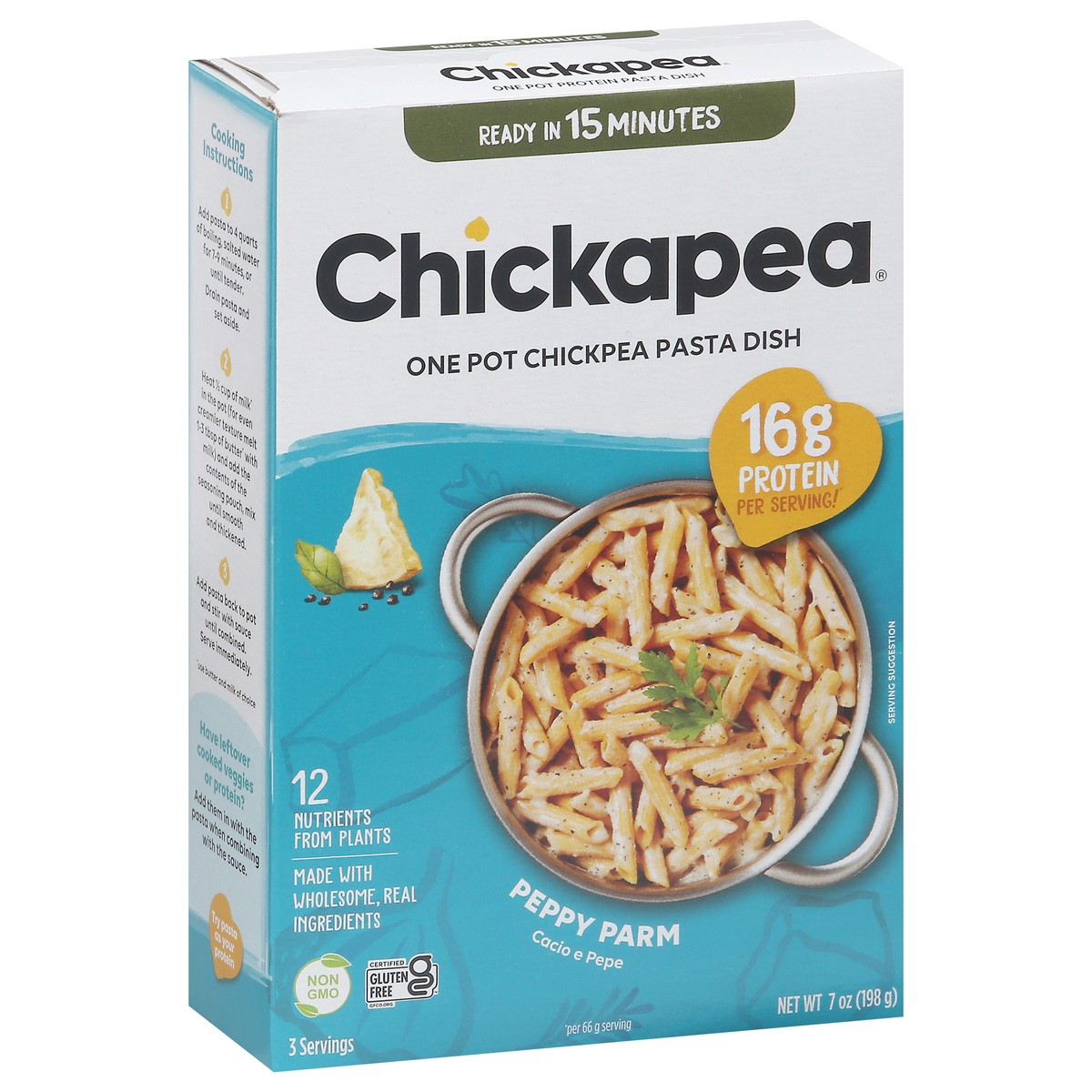 slide 6 of 9, Chickapea One Pot Chickpea Peppy Parm Pasta Dish 7 oz, 7 oz