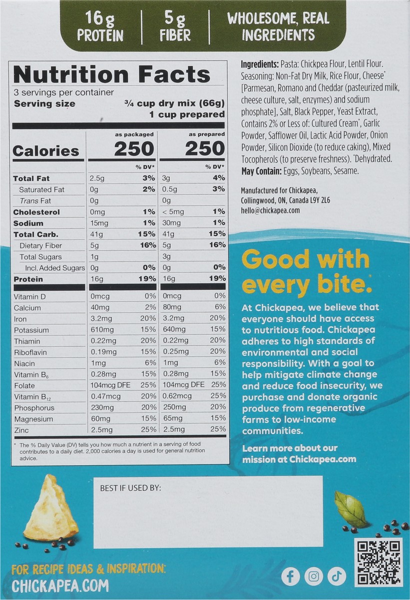 slide 3 of 9, Chickapea One Pot Chickpea Peppy Parm Pasta Dish 7 oz, 7 oz