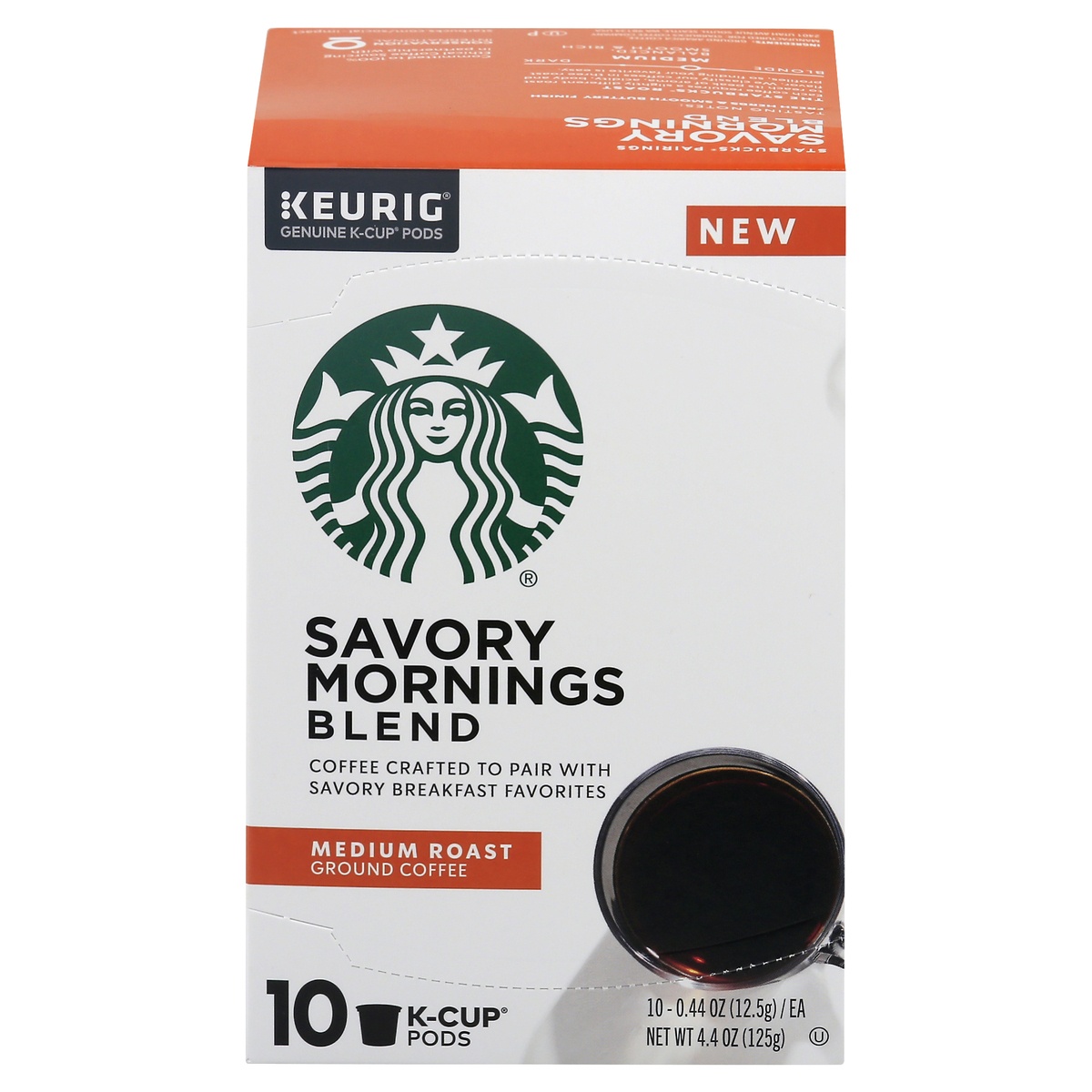 slide 1 of 7, Starbucks Savory Mornings Blend Medium Roast Ground Coffee K-Cup Pods Ea. - 4.4 oz, 4.4 oz