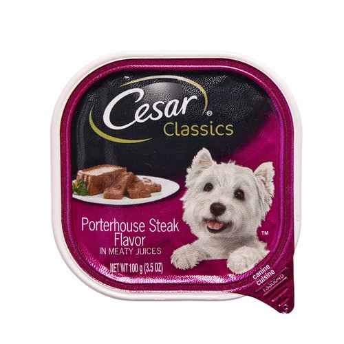 slide 1 of 1, Cesar® wet dog food, porterhouse steak flavor, 3.5 oz