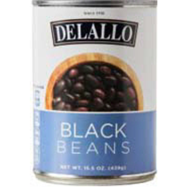 slide 1 of 1, Delallo Seasoned Black Beans, 15.5 oz