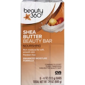 slide 1 of 1, Beauty 360 Nourishing Shea Butter Beauty Bar, 6 ct; 24 oz