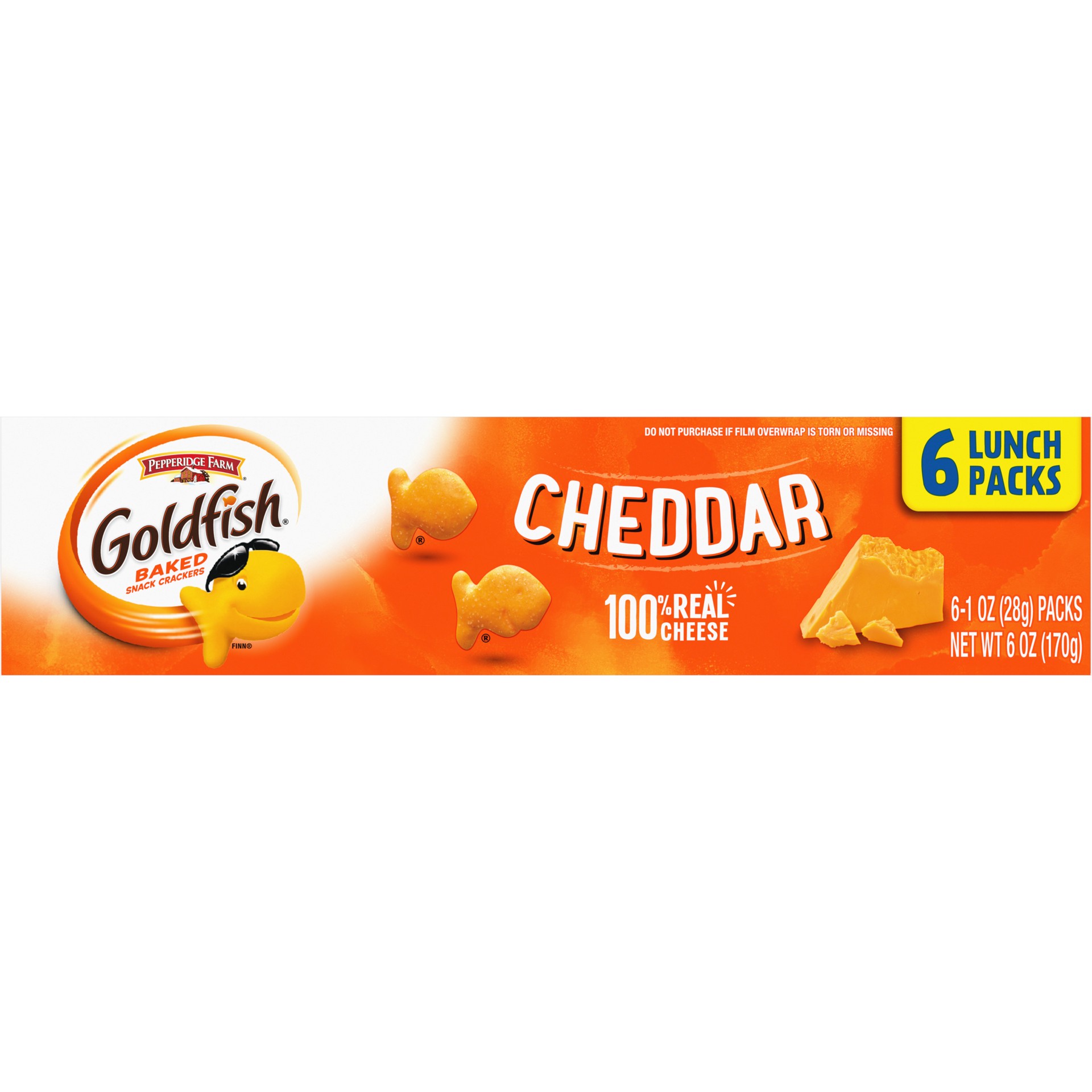 slide 2 of 5, Pepperidge Farm Goldfish Cheddar Crackers, 6 oz. Multi-pack Tray, 6-count 1 oz. Single-Serve Snack Packs, 6 oz