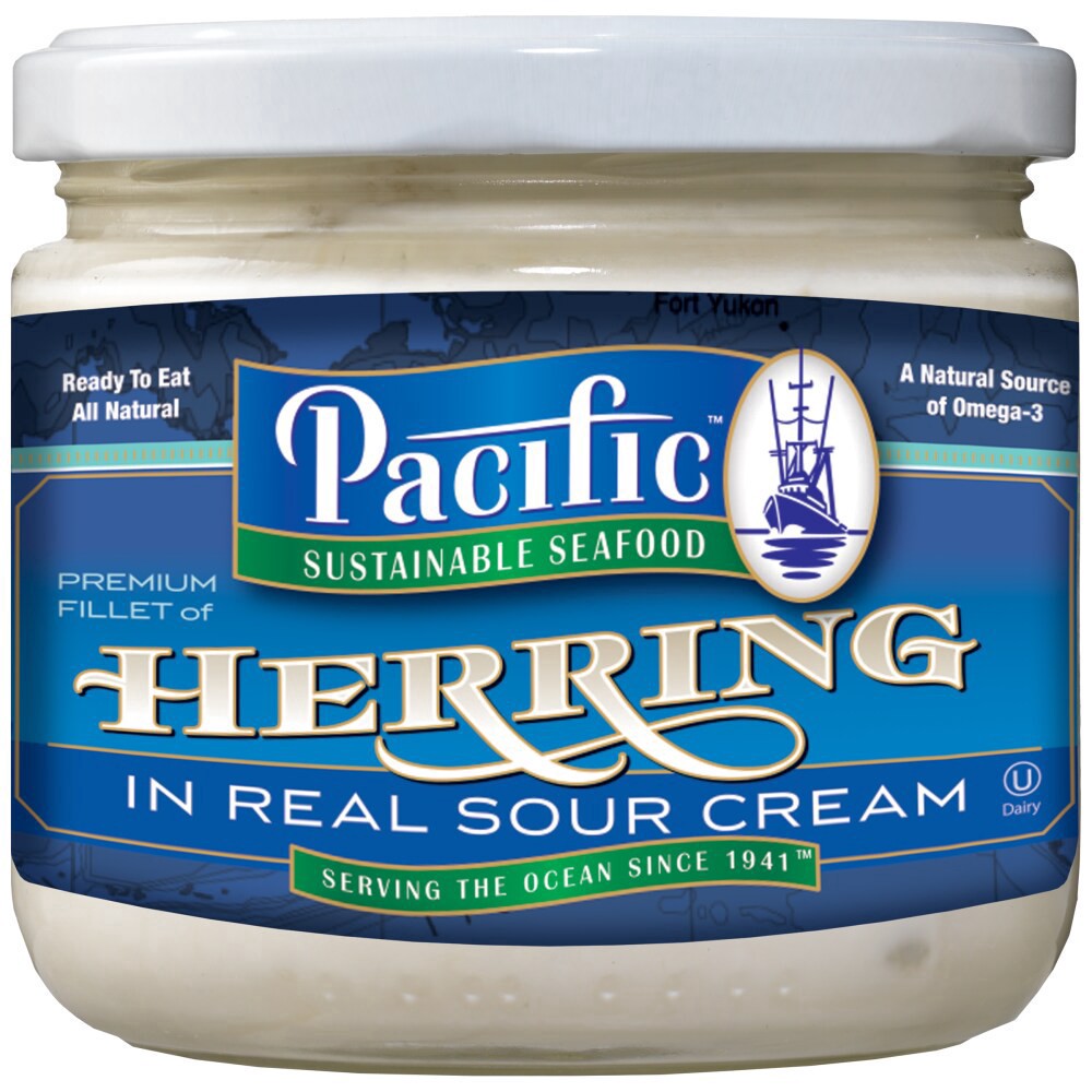 slide 1 of 1, Pacific Seafood Herring In Real Sour Cream, 12 oz
