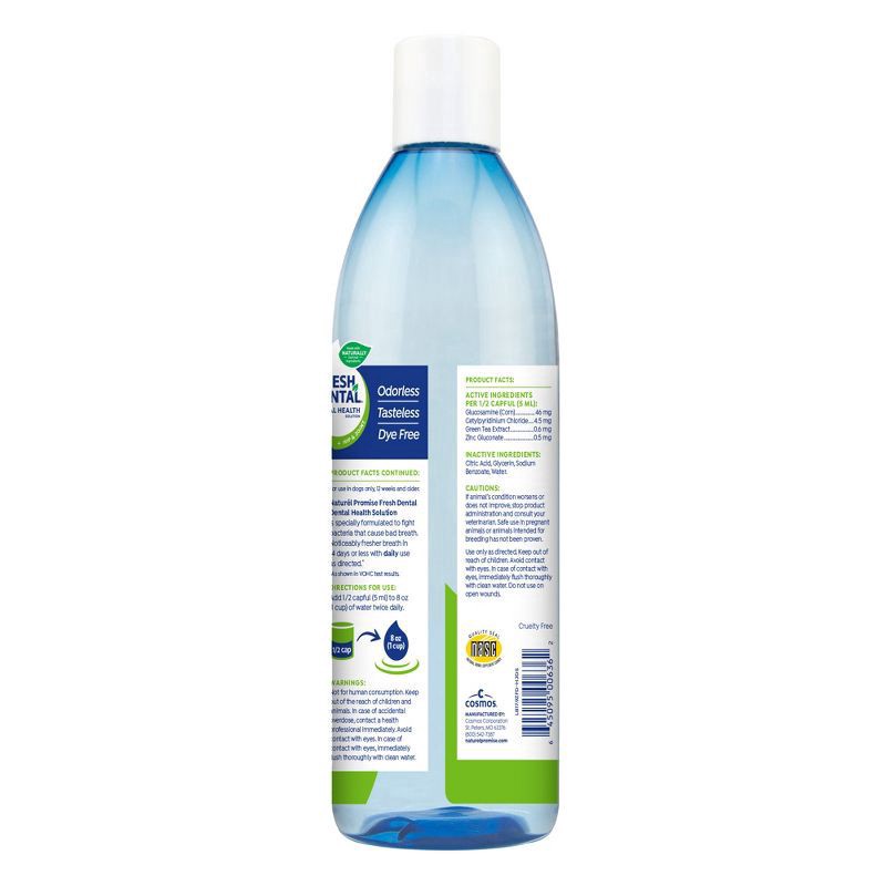 slide 3 of 5, Naturel Promise Fresh Dental Hip & Joint Water Additive Dog Breath Freshener for Dogs, 18oz Bottle, 18 oz
