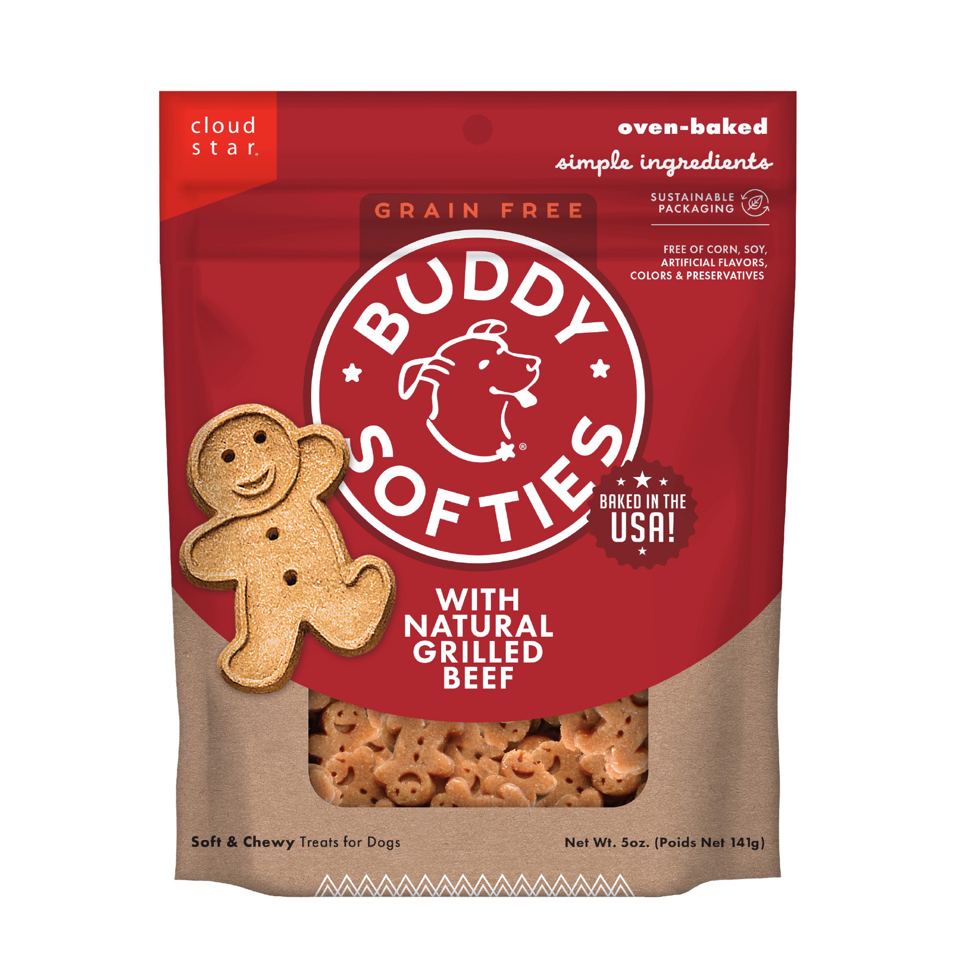 slide 1 of 13, Buddy Biscuits Softies Soft & Chewy Grain Free Dog Treats, Beef, 5 oz. Pouch, 5 oz