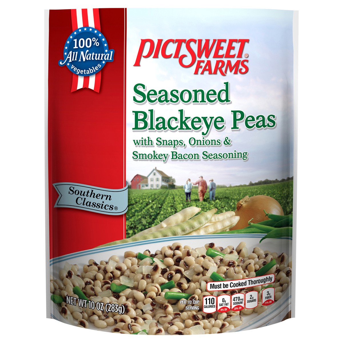 slide 1 of 7, PictSweet Pict Sweet Black Eye Peas W/Onion, 10 oz