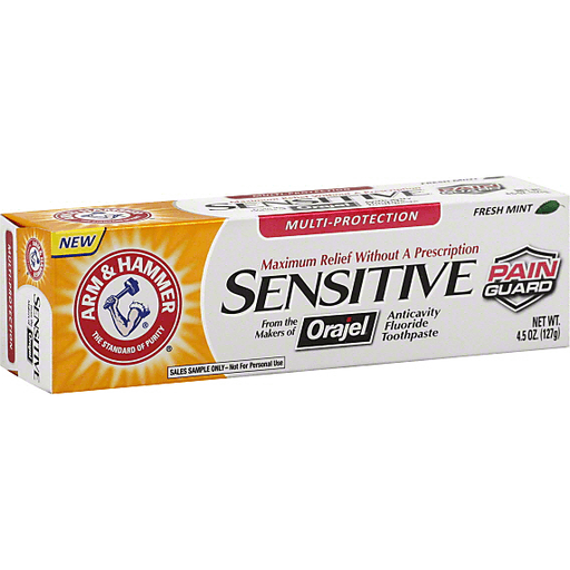 slide 1 of 1, ARM & HAMMER Sensitive Pain Guard Flouride Toothpaste Fresh Mint, 4.5 oz