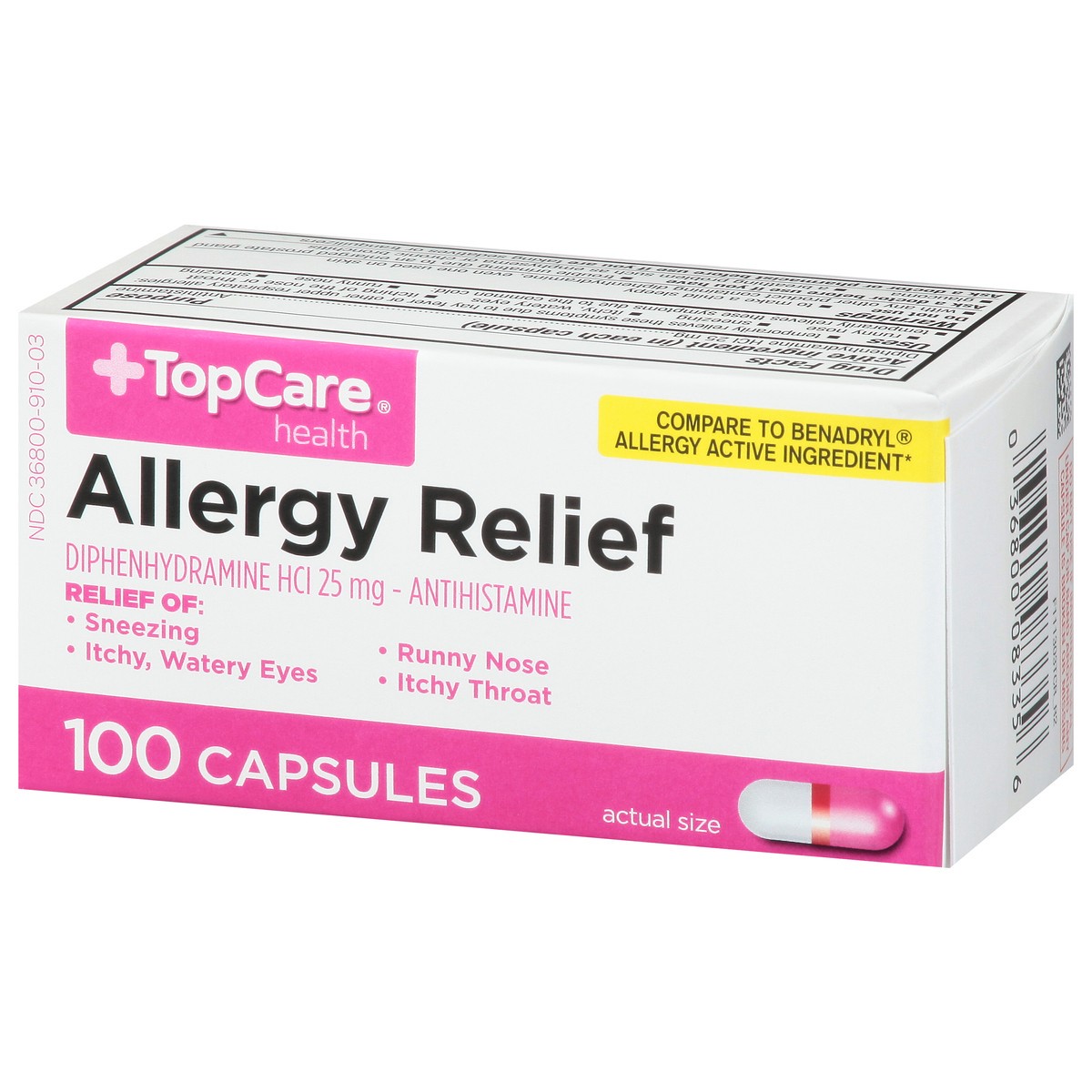 slide 3 of 10, TopCare Multi-Symptom Allergy Capsules, 100 ct