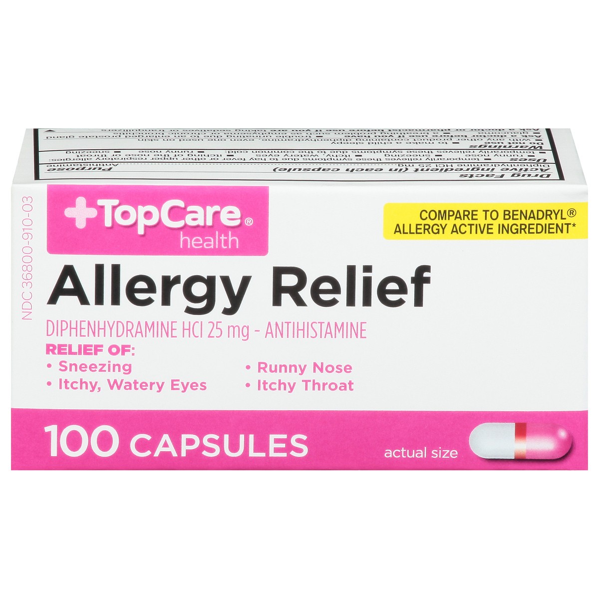 slide 10 of 10, TopCare Multi-Symptom Allergy Capsules, 100 ct