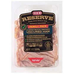 H-E-B Reserve Cherrywood-Smoked Uncured Ham Lunch Meat - Family Pack