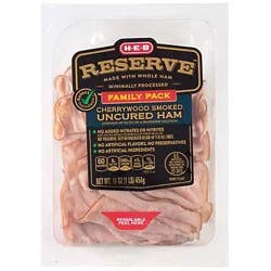 H-E-B Reserve Cherrywood-Smoked Uncured Ham Lunch Meat - Family Pack