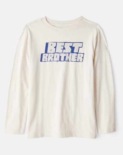 slide 1 of 2, Carter's Carters Boys Best Brother Long-Sleeve Graphic Tee - White Ivory M, 1 ct