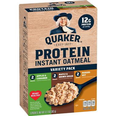 slide 1 of 1, Quaker Protein Instant Oatmeal Variety 6Ct, 12.76 oz