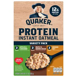 Quaker Protein Instant Oatmeal Variety 12.7, Oz 6 Count