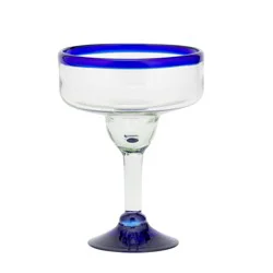 10 Strawberry Street Cobalt Rim Margarita Glass