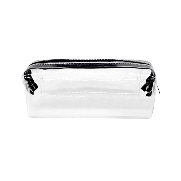 slide 1 of 1, Office Depot Brand Clear Tube Pencil Pouch, 7-1/4'' X 2-3/4'', Clear/Black, 1 ct