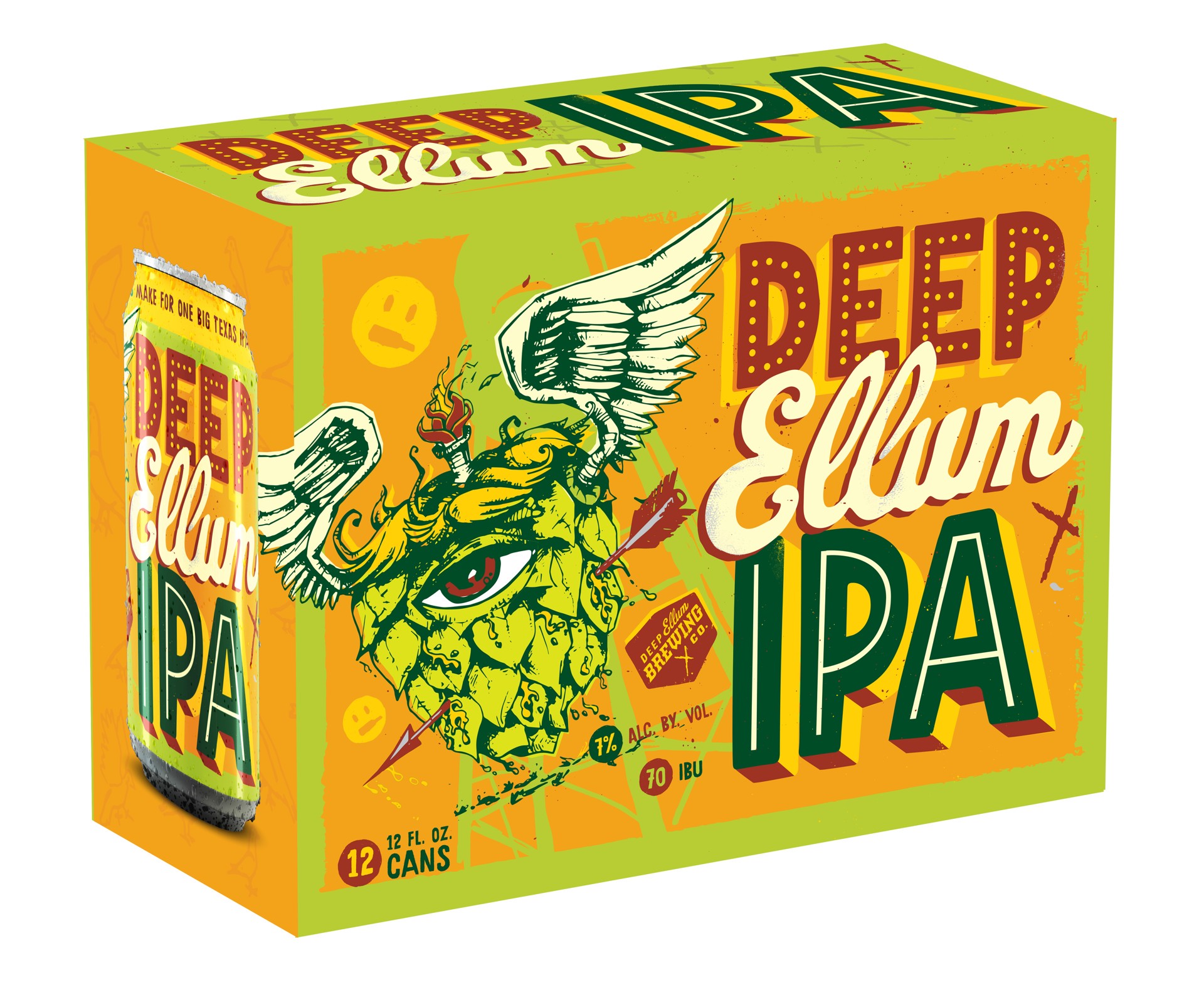 slide 4 of 7, Deep Ellum Brewing IPA IPA Craft Beer, 12 fl oz 12 Pack Cans, 7.0% ABV, 12 ct; 12 oz