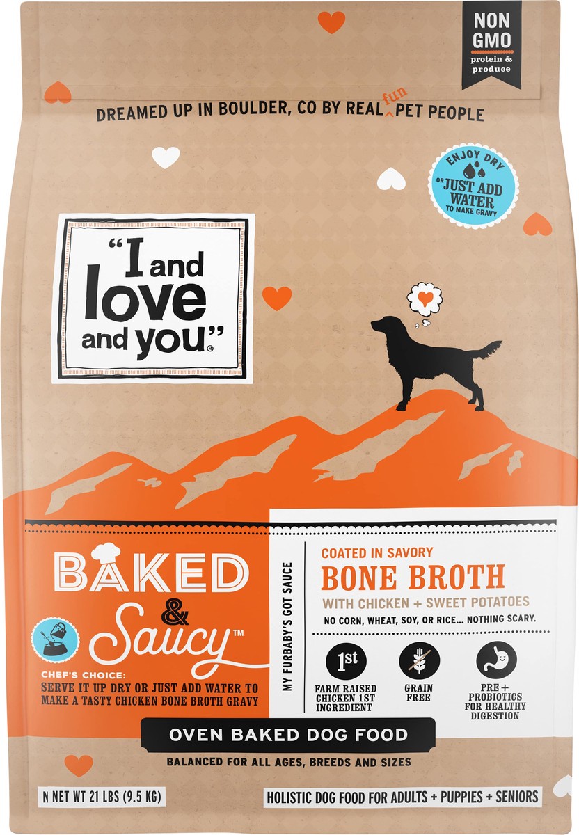 slide 5 of 7, I and Love and You Baked & Saucy Oven Baked Dog Food 21 lb, 21 lb