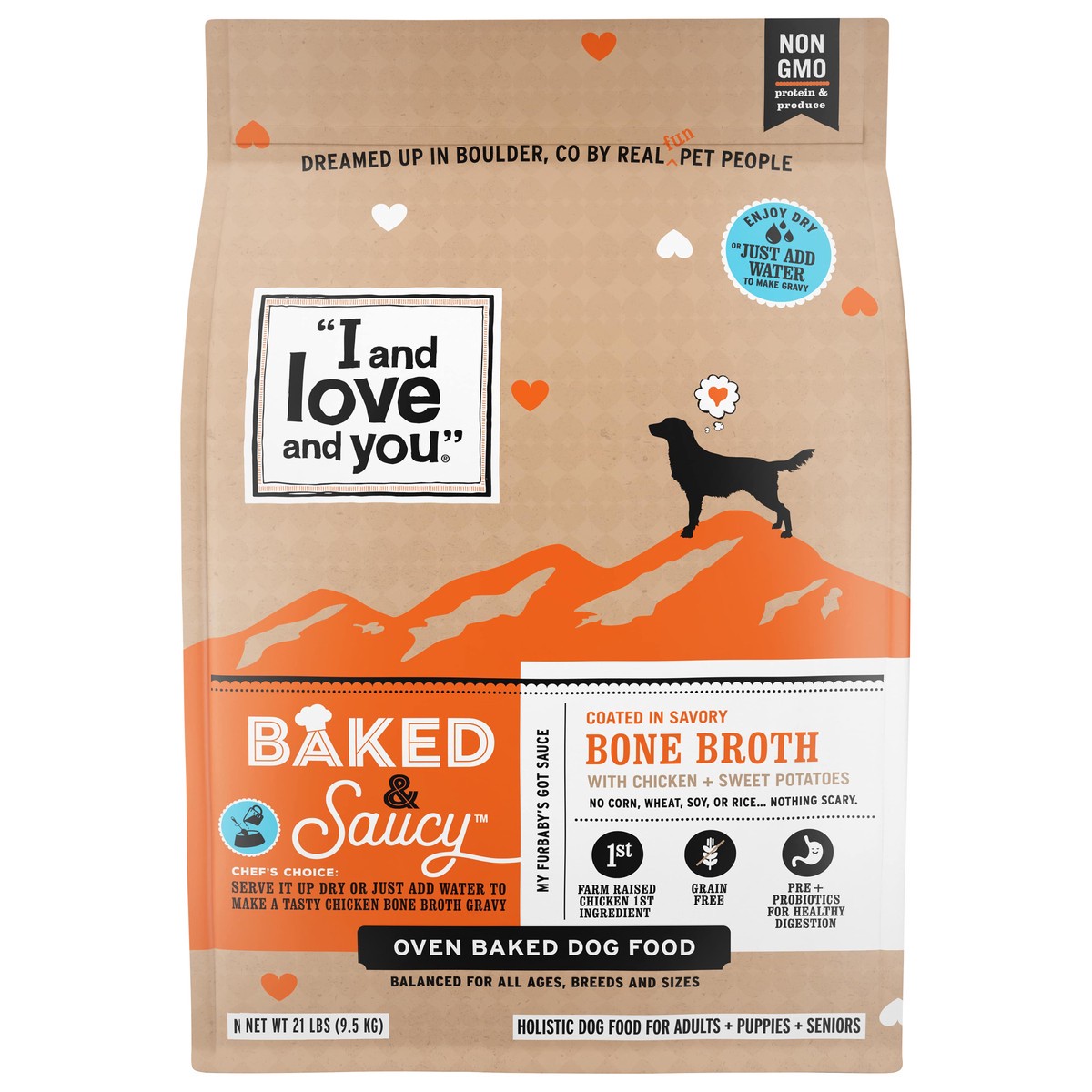 slide 1 of 7, I and Love and You Baked & Saucy Oven Baked Dog Food 21 lb, 21 lb
