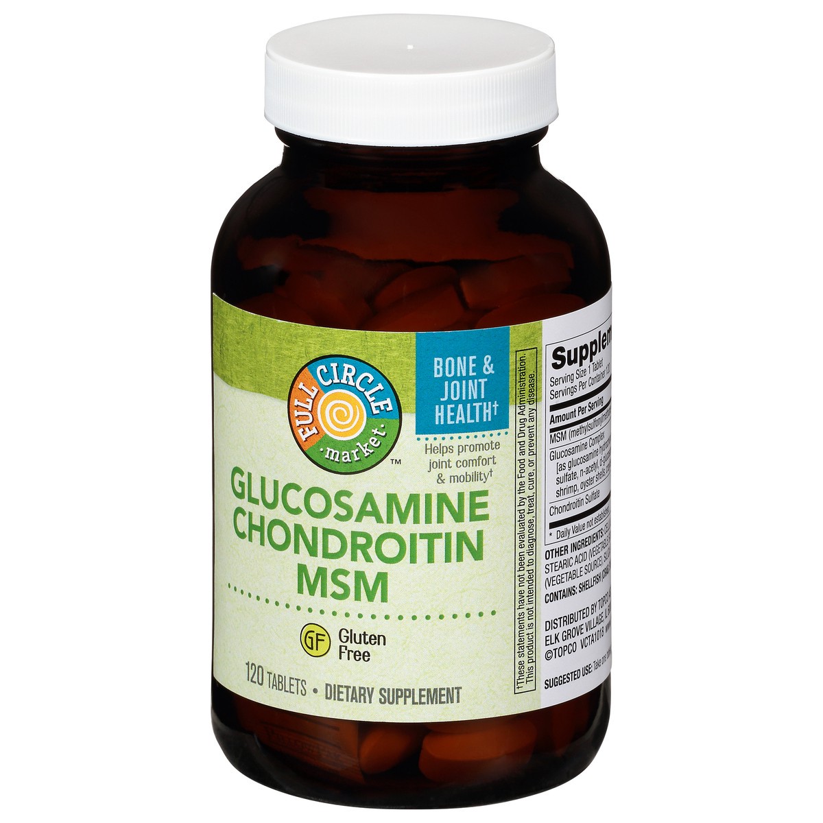 slide 8 of 15, Full Circle Market Full Circle Glucosamine Chondroitin MSM Dietary Supplement Tablets, 120 ct