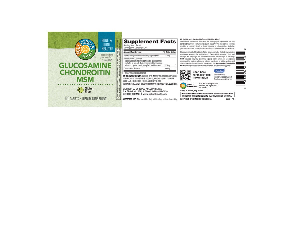 slide 11 of 15, Full Circle Market Full Circle Glucosamine Chondroitin MSM Dietary Supplement Tablets, 120 ct