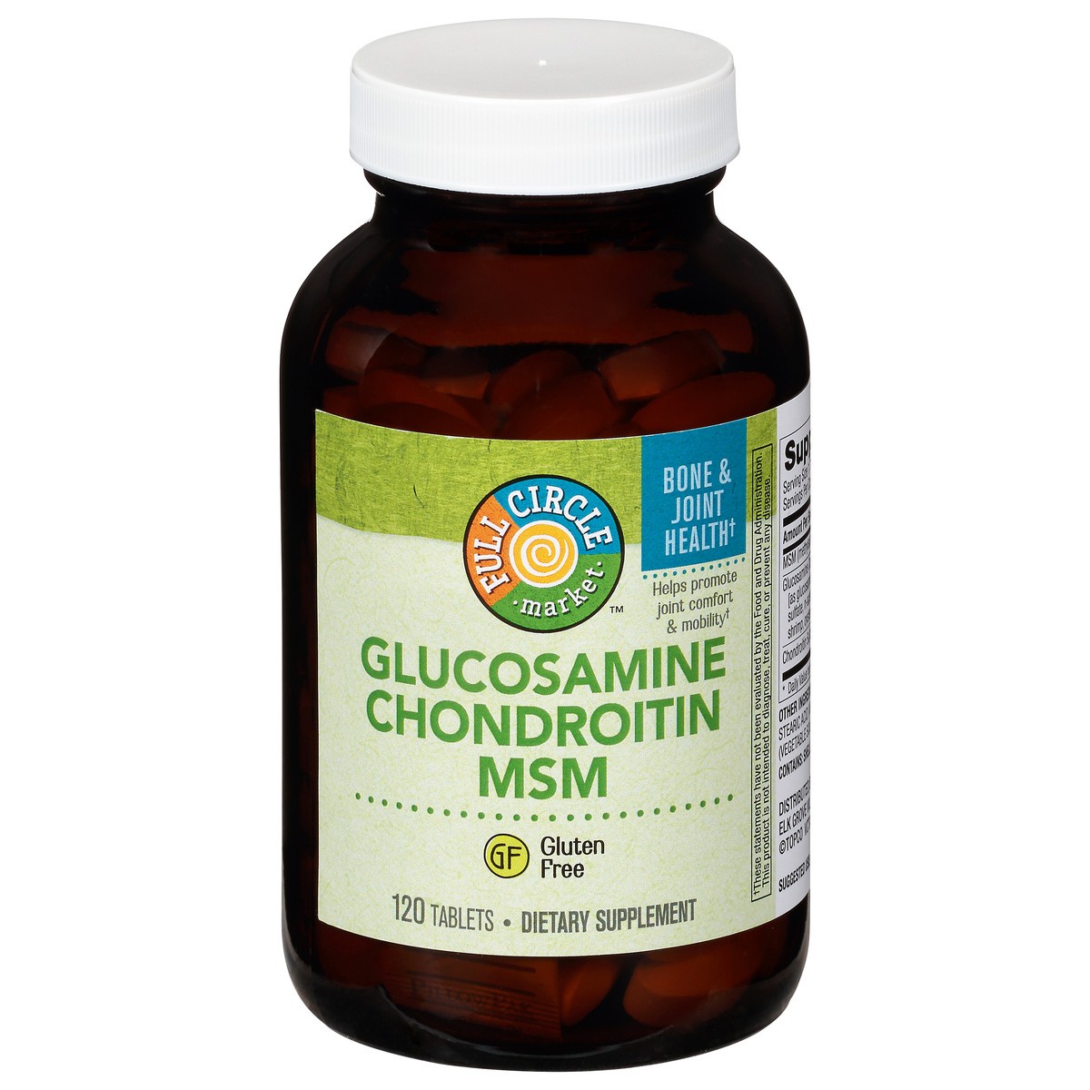 slide 1 of 15, Full Circle Market Full Circle Glucosamine Chondroitin MSM Dietary Supplement Tablets, 120 ct