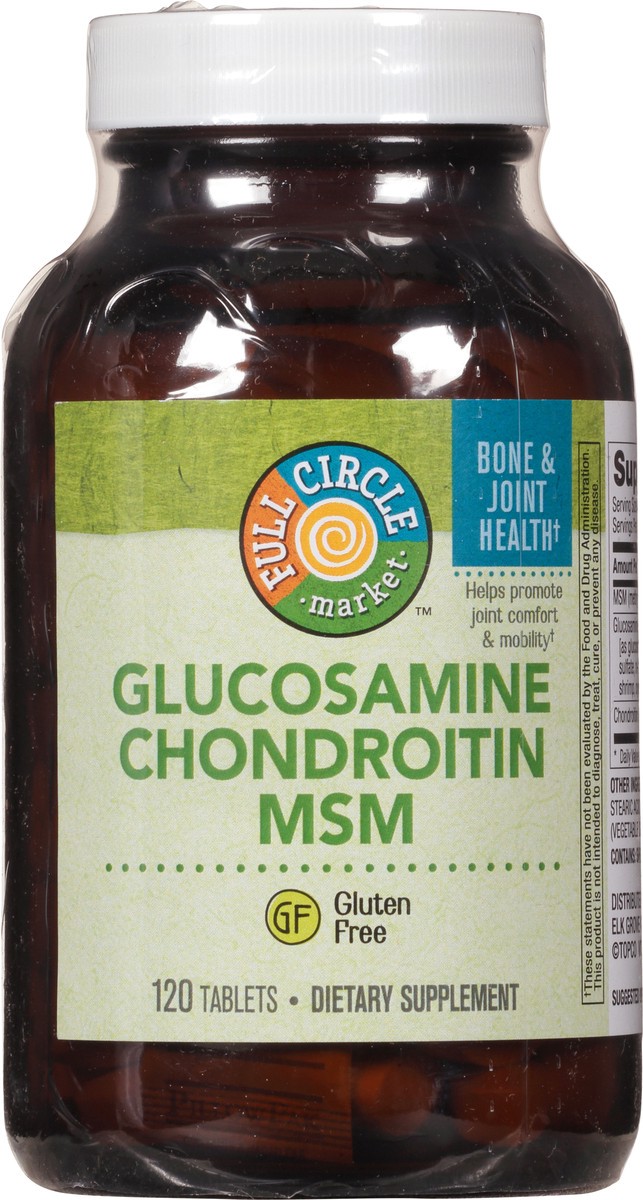 slide 10 of 15, Full Circle Market Full Circle Glucosamine Chondroitin MSM Dietary Supplement Tablets, 120 ct