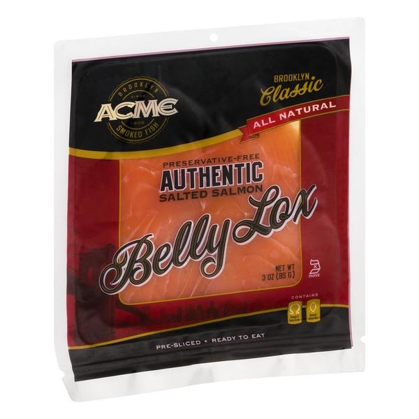 slide 1 of 1, ACME Brooklyn Classic Belly Lox Salted Salmon, 3 oz