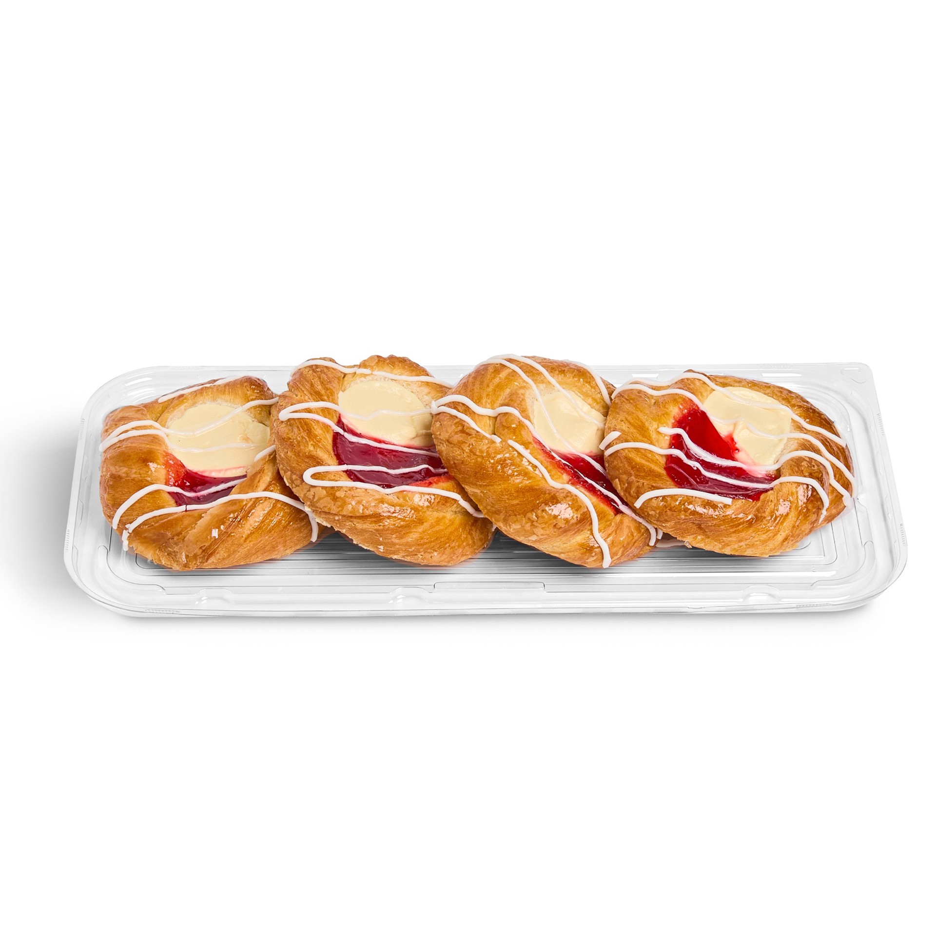 slide 1 of 1, H-E-B Bakery Strawberry & Cream Cheese Danish Twist Pastries, 4 ct