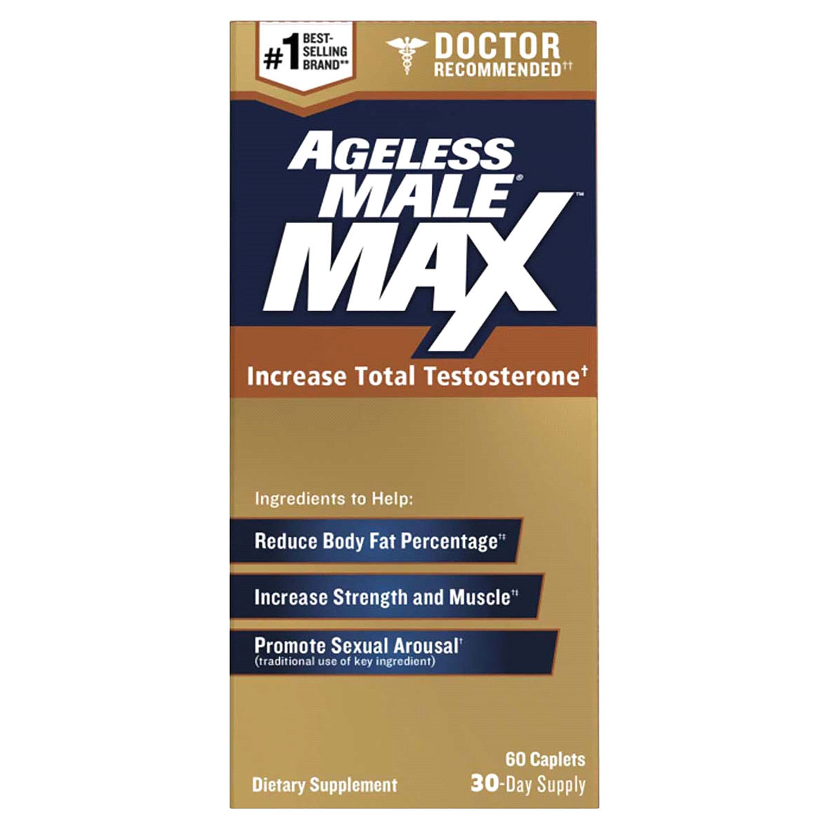 slide 1 of 9, Ageless Male Max Dietary Supplement Caplets, 60 ct