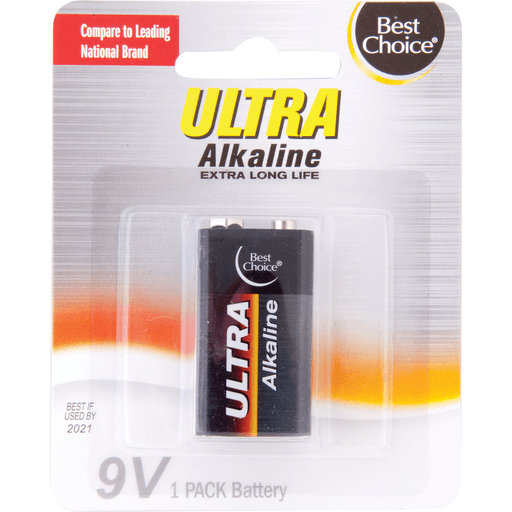 slide 1 of 1, Best Choice Ultra Alkaline 9 Volt, 1 ct