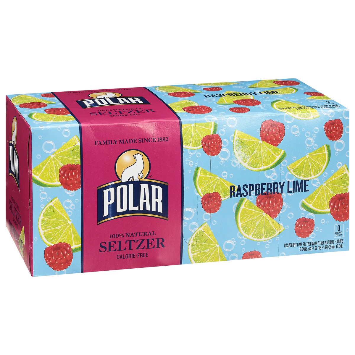 slide 2 of 9, Polar Seltzer - 8pk 12oz - Raspberry Lime, 8 ct; 12 oz
