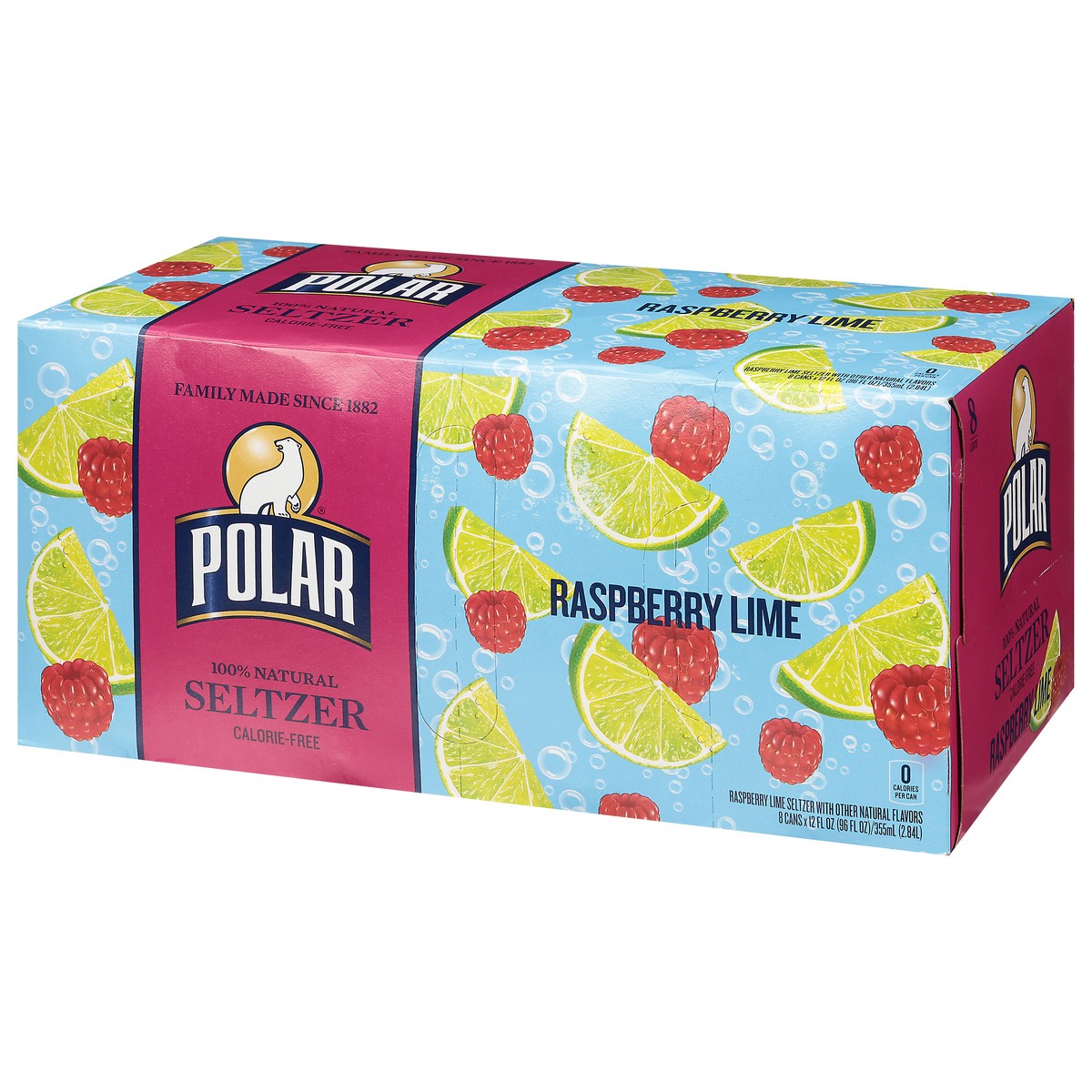 slide 9 of 9, Polar Seltzer - 8pk 12oz - Raspberry Lime, 8 ct; 12 oz