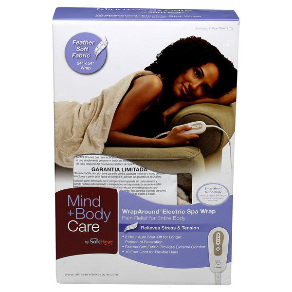 slide 1 of 8, SoftHeat Mind + Body Care WrapAround Electric Spa Wrap, 1 ct