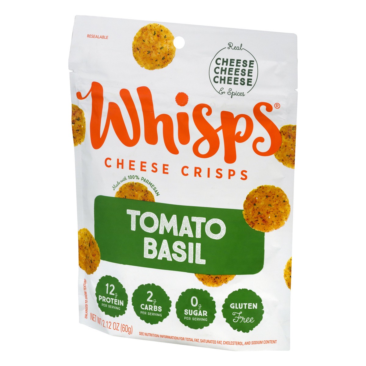 slide 2 of 12, Whisps Tomato Basil Cheese Crisps 2.12 oz, 2.12 oz