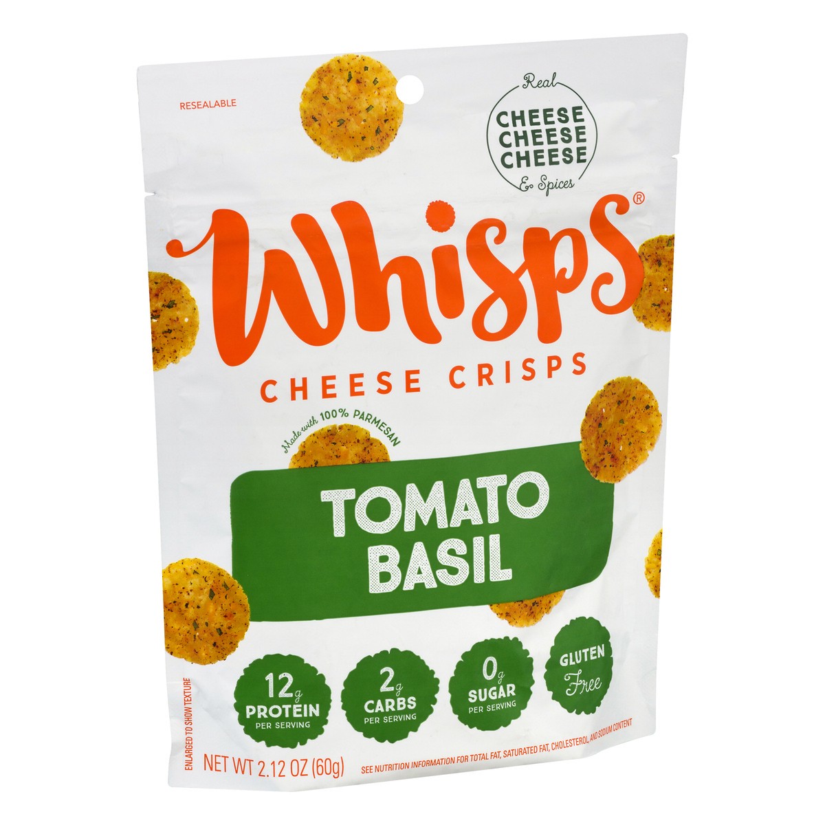 slide 9 of 12, Whisps Tomato Basil Cheese Crisps 2.12 oz, 2.12 oz