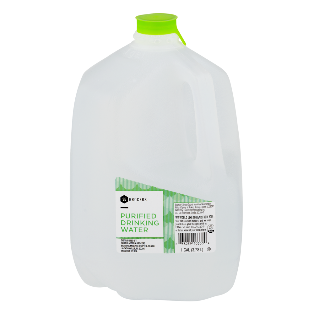 slide 1 of 1, SE Grocers Drinking Water Purified, 1 gal