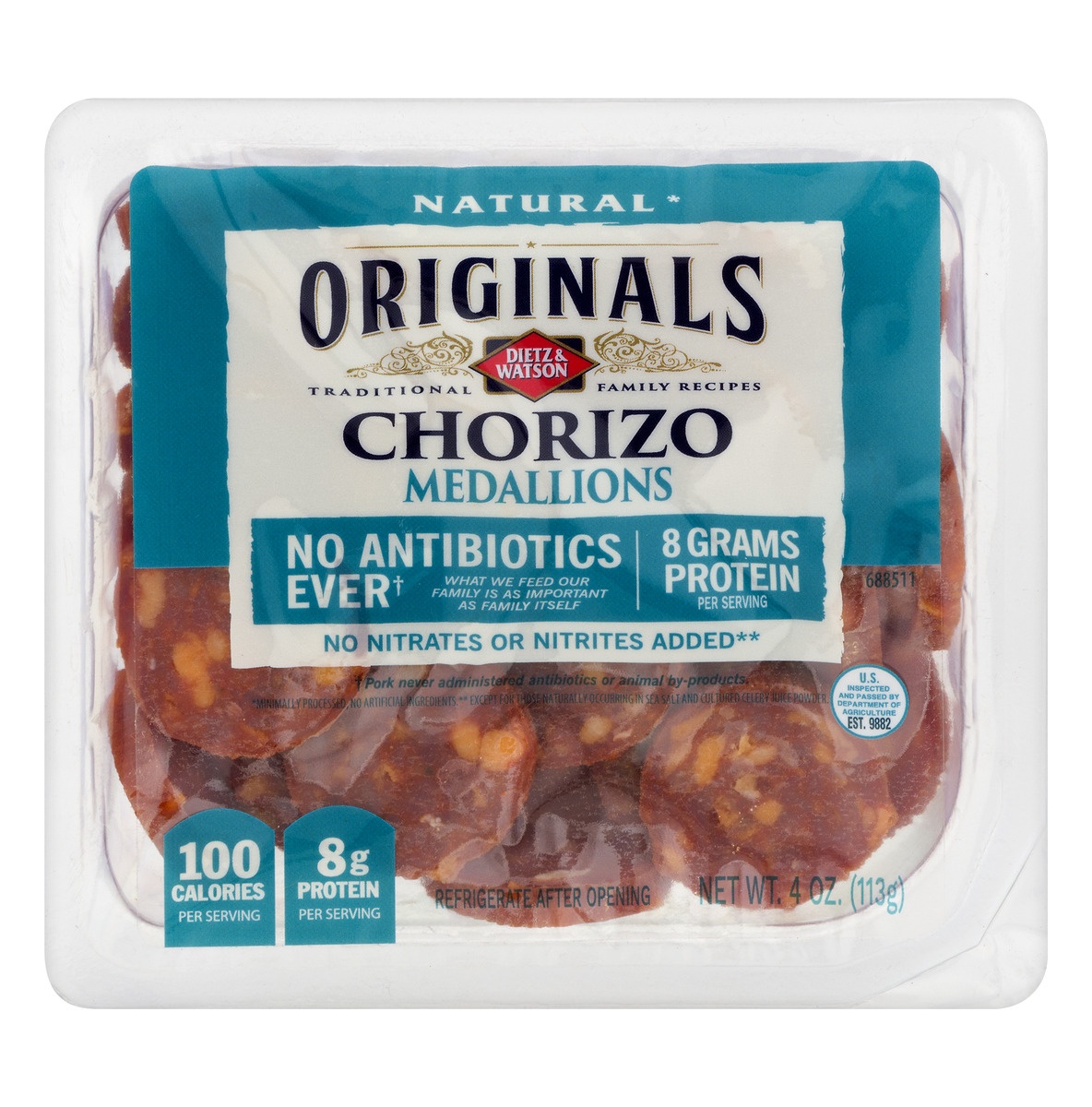 slide 1 of 1, Dietz & Watson Originals Medallions Chorizo, 4 oz