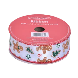 Holiday Home® Wired Edge Satin Gingerbread Ribbon