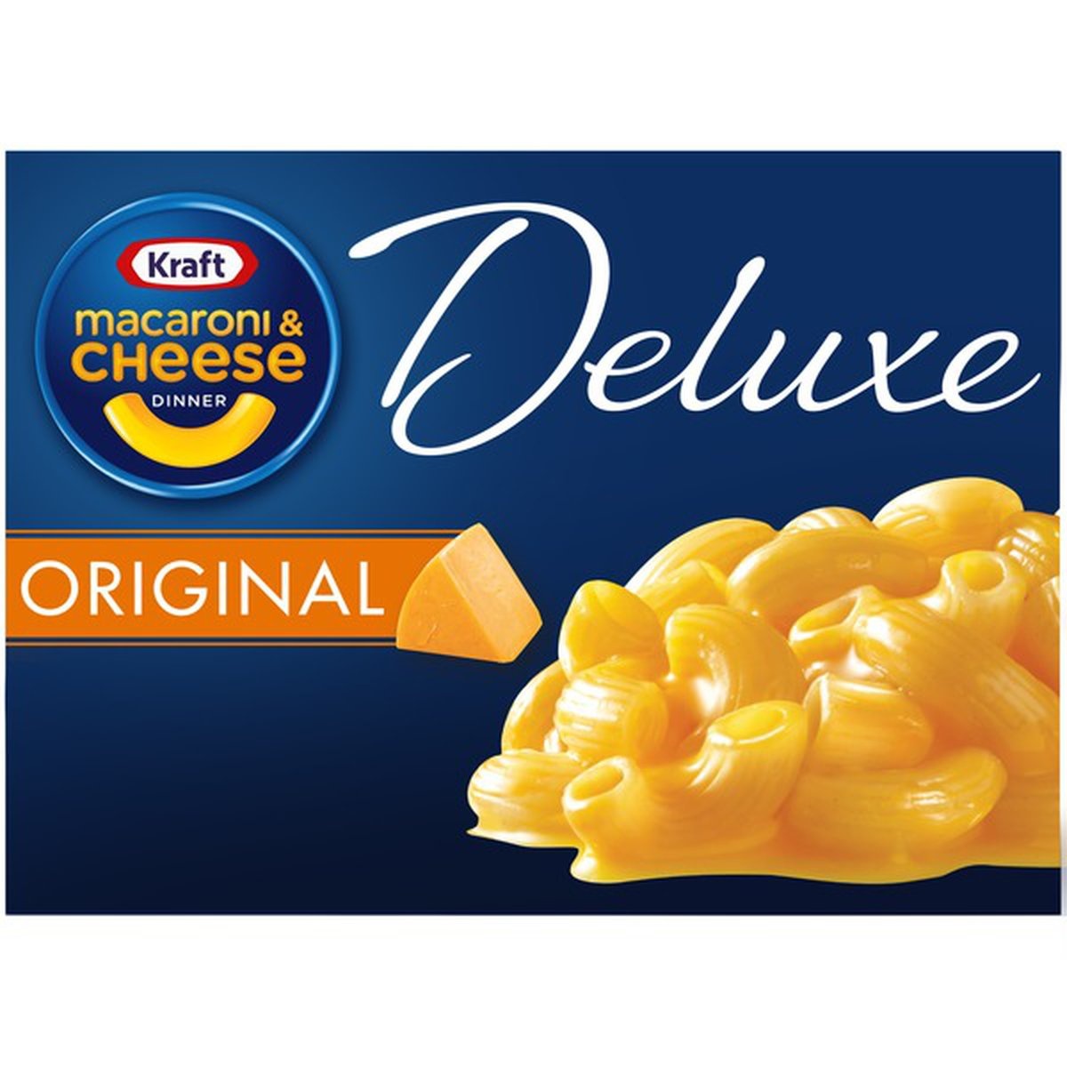 slide 1 of 1, Kraft Deluxe Original Cheddar Macaroni & Cheese Dinner, 14 oz