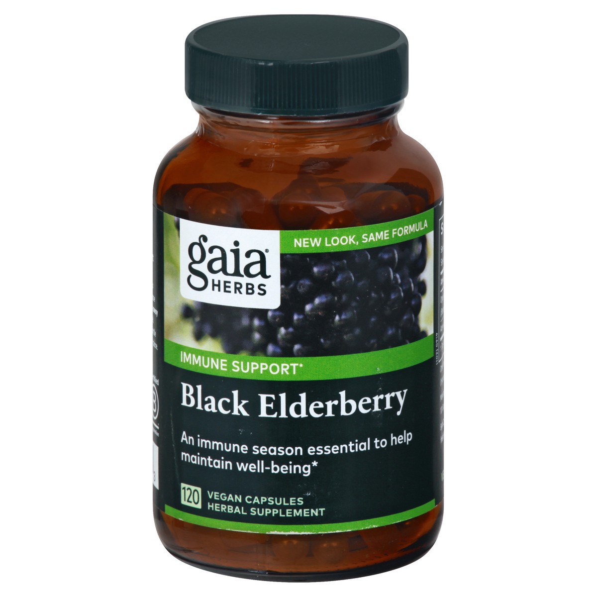 slide 1 of 12, Gaia Herbs Gaia Black Elderberry, Rapid Relief, Vegan Capsules, 120 ct