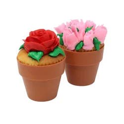 H-E-B Bakery White Cupcake Flower Pot with Elite Icing, Floral Designs Vary