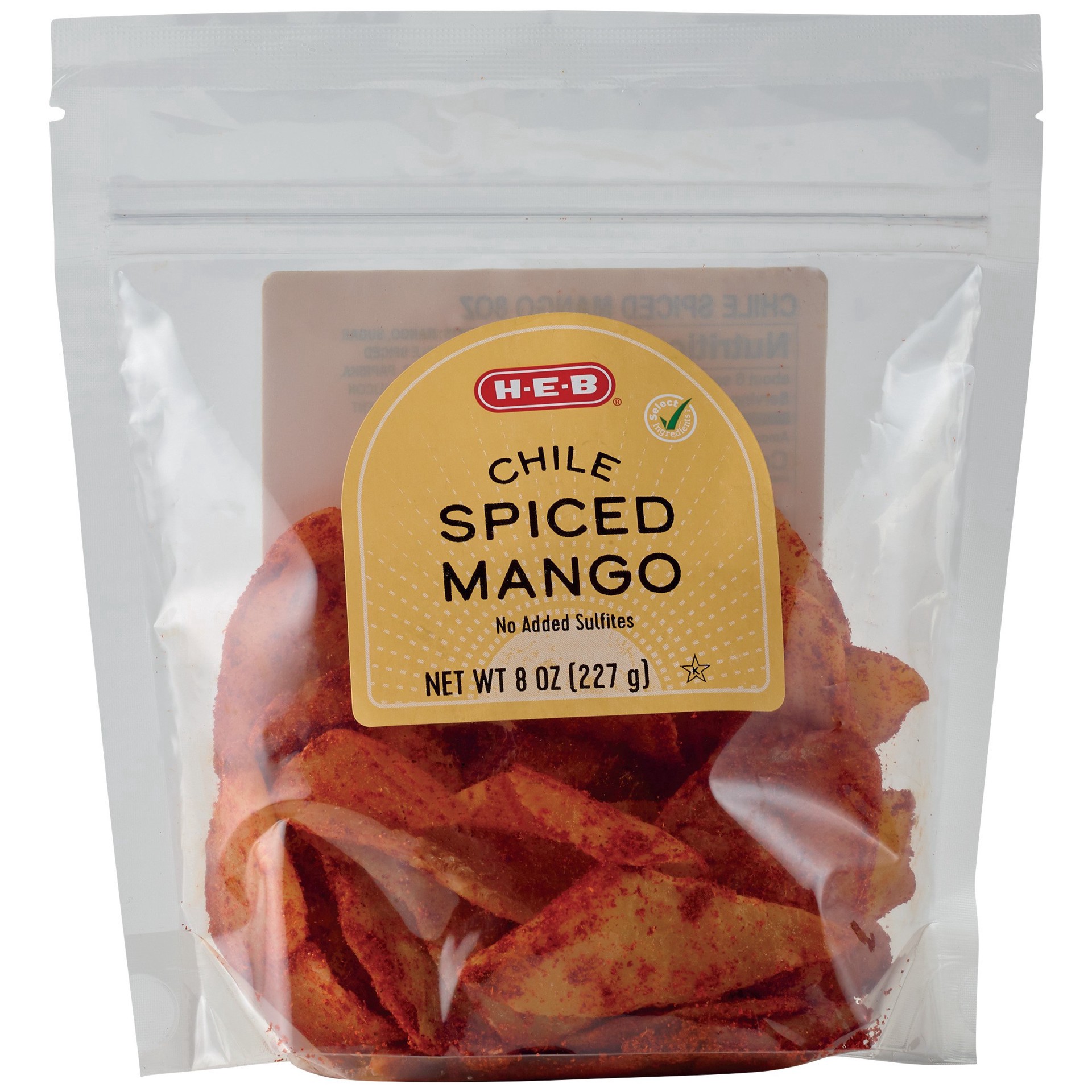 slide 1 of 1, H-E-B Dried Chili Spiced Mango, 8 oz