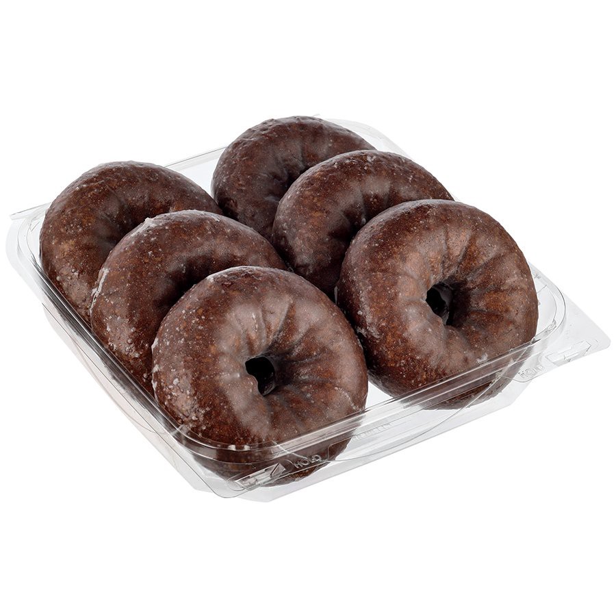 slide 1 of 1, H-E-B Bakery Chocolate Cake Glazed Donuts, 6 ct