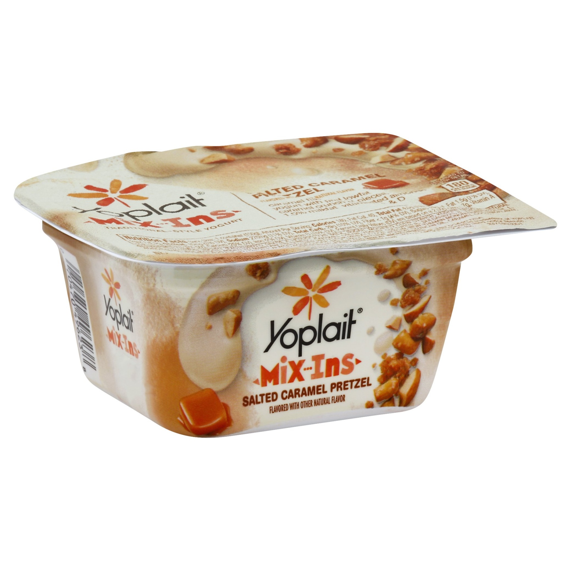 slide 1 of 1, Yoplait Salted Caramel Pretzel Mix-Ins Yogurt, 5.3 oz