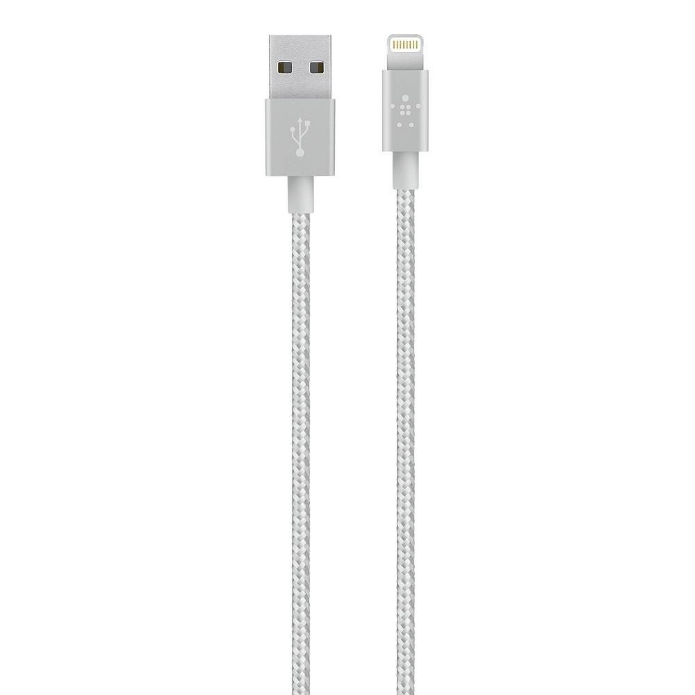 slide 1 of 1, Belkin Lightning Charger Cable - Silver, 4 ft