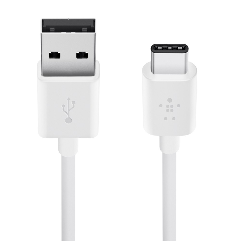 slide 1 of 4, Belkin Mixit USB- C to USB-A Cable White, 6 ft