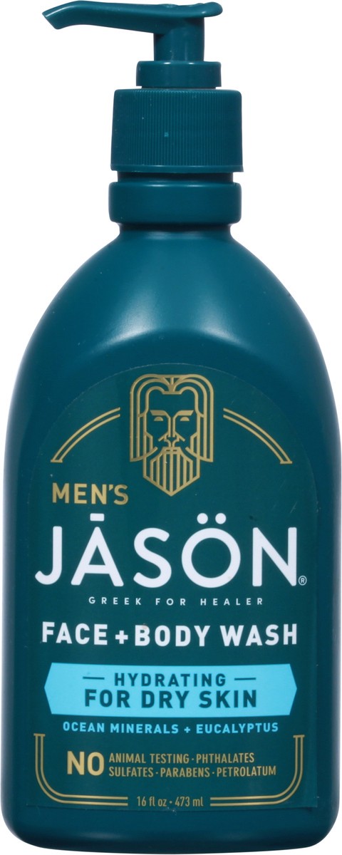 slide 7 of 9, Jason Men's Ocean Minerals + Eucalyptus Face + Body Wash 16 fl oz, 16 fl oz