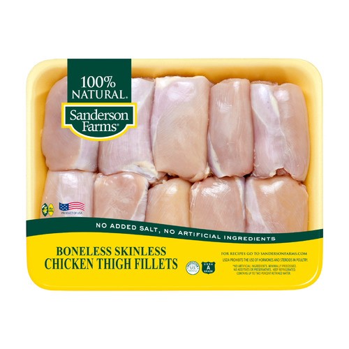 slide 1 of 1, Sanderson Farms® boneless skinless chicken thigh fillets, per lb